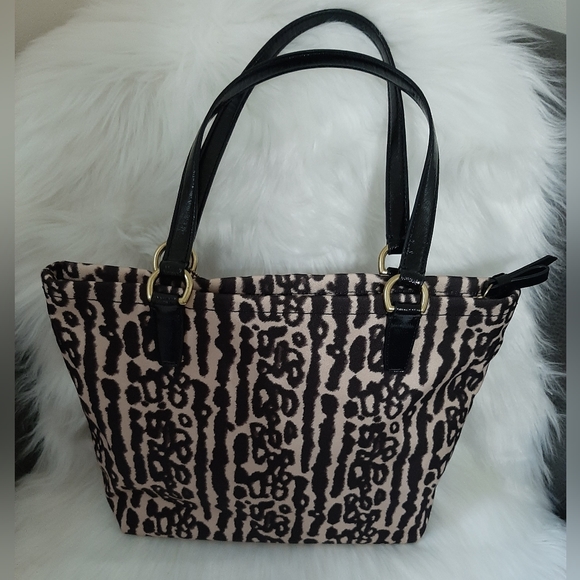 COACH Signature Leopard Ocelot Animal Print Zip Tote Shoulder Bag - Picture 2 of 12